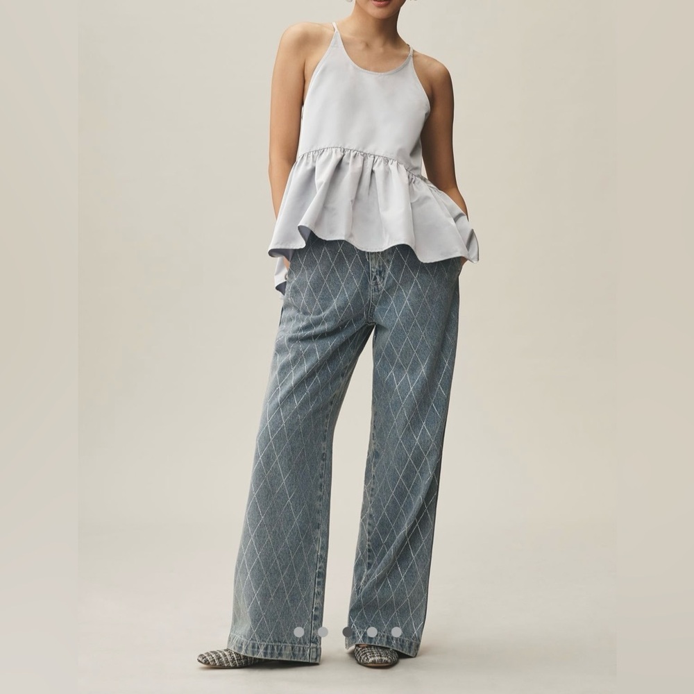 Anthropologie Let Me Be Shine Halter Babydoll Tank Top NWT!